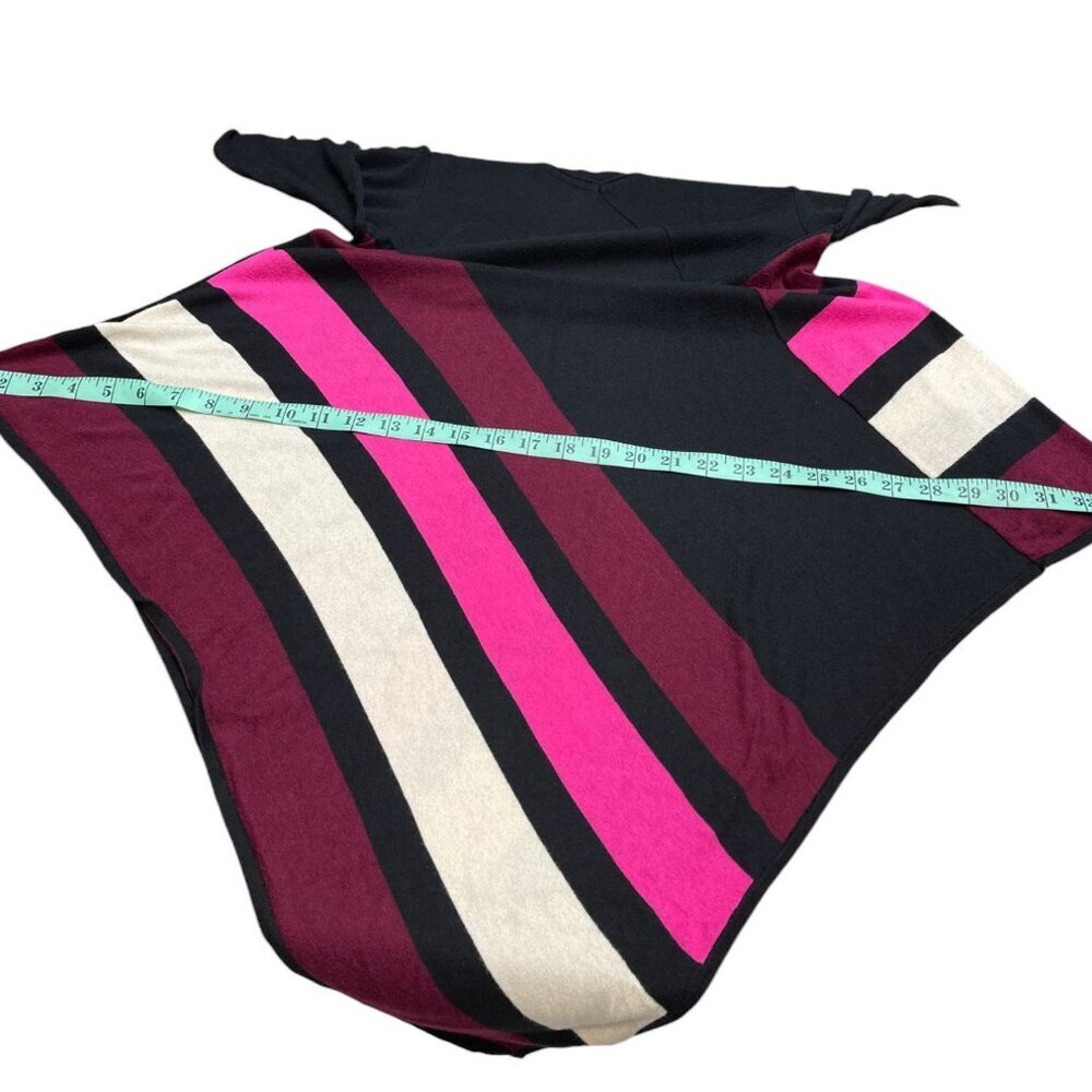 NY Collection Womens Multi-Color Striped Black Handkerchief Hem Tunic Top Size M - Picture 7 of 7